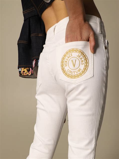 versace jeans couture white jeans|versace jeans outlet.